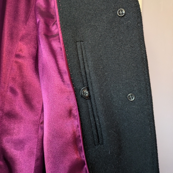 Ann Taylor Black Coat with Purple Lining - Picture 7 of 8